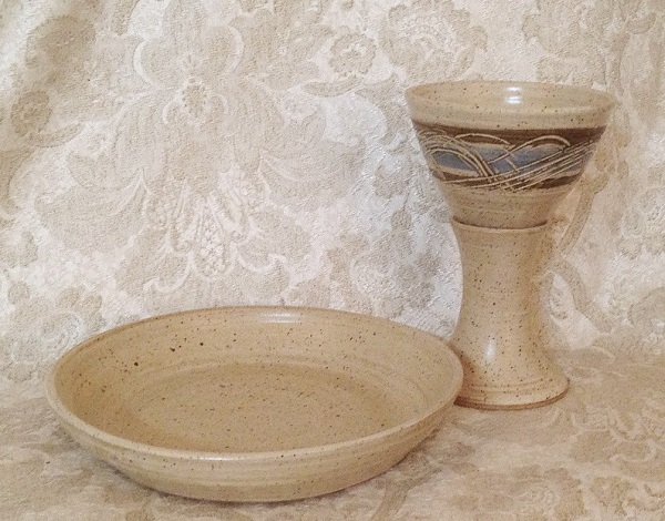 communion pottery set made by Debra Ocepek of Ocepek Pottery photo of communion pottery set made by Debra Ocepek of Ocepek Pottery