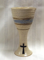 Chalice with pouring lip, communion cup in Otoe glaze by Ocepek Pottery photo of Pouring chalice (tipping chalice) communion cup in Otoe glaze by Ocepek Pottery