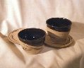 photo of travel communion pottery communionware set made by Debra Ocepek of Ocepek Pottery