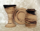 photo of Pastor travel communion set in Memorial pattern made by Debra Ocepek of Ocepek Pottery