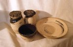 photo of travel communion pottery communionware set made by Debra Ocepek of Ocepek Pottery