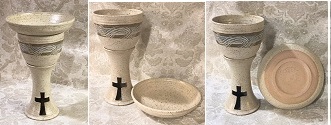 photo of paten with chalice by Ocepek Pottery