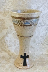 photo of Pouring chalice (tipping chalice)  communion cup in Spirit glaze by Ocepek Pottery