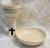 communion pottery chalice and paten made by Debra Ocepek of Ocepek Pottery photo of communion pottery chalice and paten made by Debra Ocepek of Ocepek Pottery