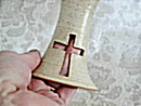 photo of carved cross in the base of the chalice
