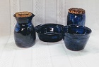 photo of pottery travel communion set made by Debra Ocepek of Ocepek Pottery
