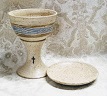 photo of communion pottery blessing cup and paten made by Debra Ocepek of Ocepek Pottery